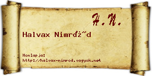 Halvax Nimród névjegykártya